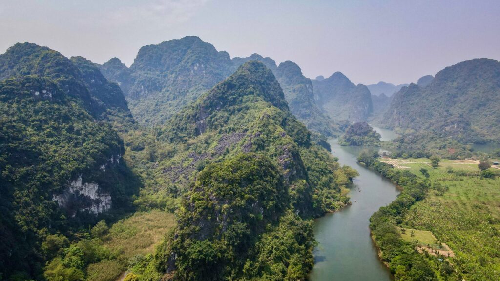 Krajina v Ninh Binh, Severní Vietnam