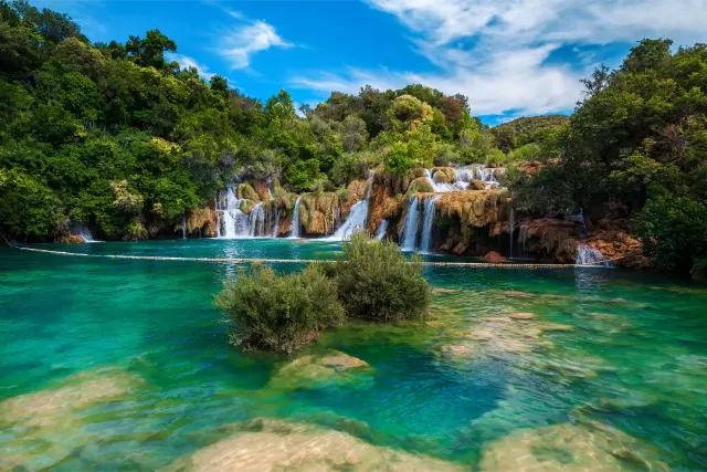 NP Krka, Národní parky Chorvatska s koupáním v moři